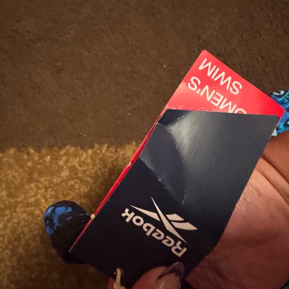 Reebok Blue and Black Patterned One Piece Swimsuit - Picture 5 of 5